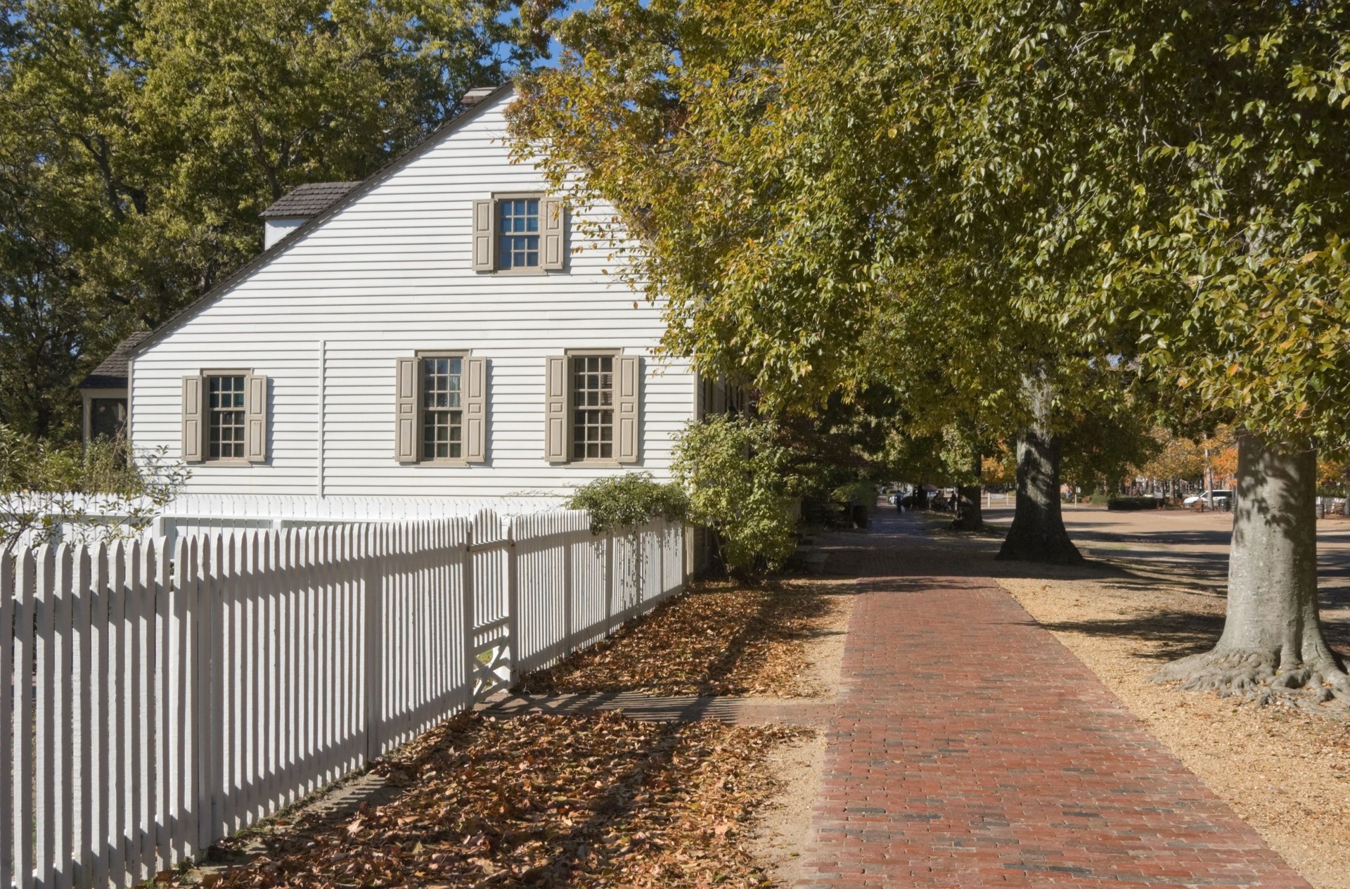 Colonial Street and White Picket Fence